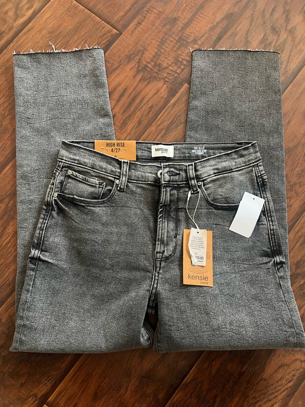 Kensie High-Rise Washed Grey Women's Jeans